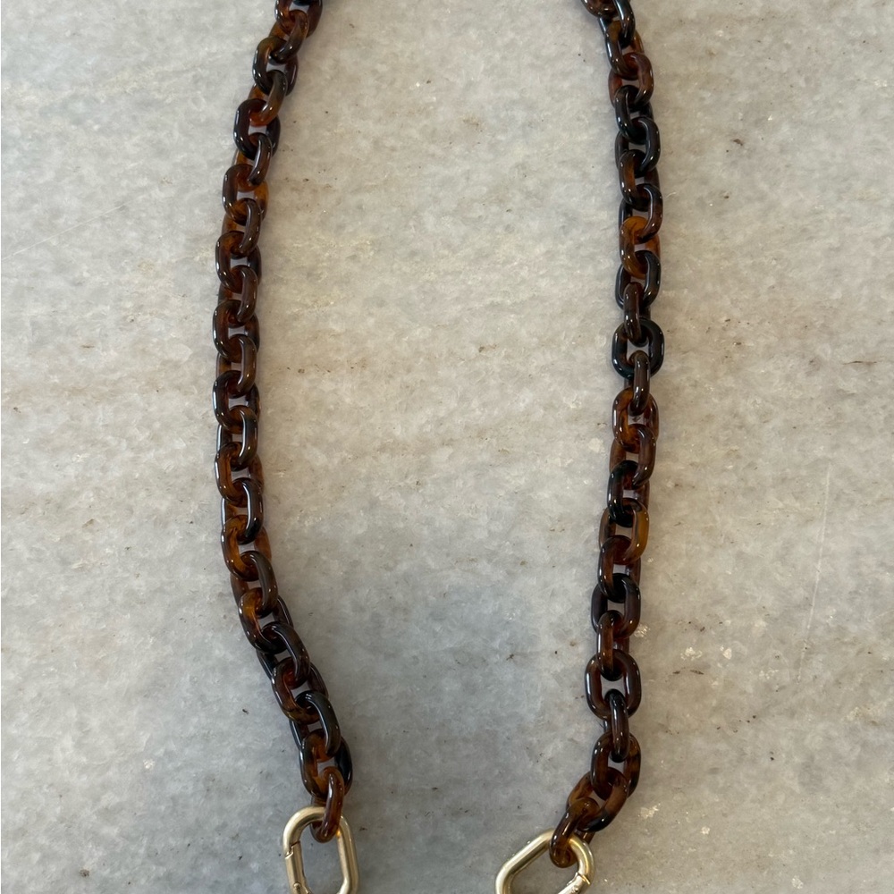 Clare V brand new Tortoiseshell (brown) and Gold Mini Chain shoulder bag strap